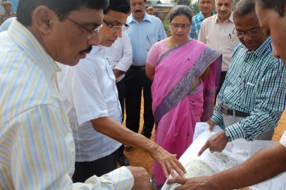 Minister Badal Chowdhury and Bijita Nath visits Bighyan Gram Construction Site. TIWN Pic Nov 10